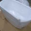 WOODBRIDGE 48" Acrylic Freestanding Bathtub Contemporary Soaking Tub, White Acrylic(Brushed Golden Drain/Overflow),BTA1703-BG-Drain&O