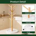 Bamboo Mug Holder, Strong 8 Hooks Coffee Mug Holders Tree Stand, Decorative Mug Racks for Counter, Non-Slip Coffee Mug Cup Tree Sturdy Mug Organizer