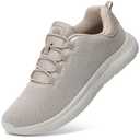STQ Slip on Shoes for Women Comfy Mesh Running Shoes with Memory Foam Athletic Tennis Shoes Light Grey Pink US 9.5