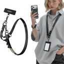 MAGEASY 2-in-1 Phone Lanyard Crossbody & Wristlet with Tether Tab & Belt Clip, Adjustable Phone Strap, Hands-Free Anti-Drop Travel Rave Accessories for iPhone & Android (Black)