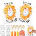 30 Sets Christmas Nativity Paint Crafts with 3D Fabric Paint 30 Baby Jesus Cards 30 Paper Plates DIY Color Your Own Nativity Scene Religious Christian Christmas Activities for Holy Night Church