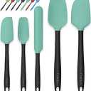 Coukre Silicone Spatula Set of 5,High Temperature Resistant, Food Grade Silicone, Dishwasher Safe, for Baking, Cooking (Aqua Green)