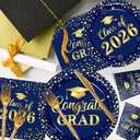 2026 Graduation Decorations, 
Grad Disposable Dinnerware(Serve 25)