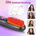Go Brush Pro,2026 New Cordless Straight Hair Brush, Portable Scald-Proof mini Straight Hair Comb with Three Temperature Settings and LED Display Screen, Quickly Heating Travel Hair Brush (Dark Black)