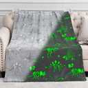 Dinosaur Gifts Toys for Kids Boys - Dino Glow in The Dark Blanket Christmas Birthday Valentines Easter Presents for Age 2 3 4 5 6 7 8 9 10 11 Years Old Teen Girls Toddler Children Throw Gray 50"x60"