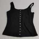Panadila Womens Ribbed Square Neck Tank Top Summer Button Down Tanks Sleeveless Knit Tops Going Out Outfits S