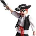 Pirate Costume for Kids 7PCS, Halloween Pirate Accessories Set for Boys Girls, Toddler Party Favors for Carnival Dress Up, Cosplay, Role Play Game