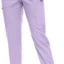 Niaahinn Women's Scrub Top with Classic V-Neck & Yoga Jogger Pants Medical Nursing Uniform Set (Purple) (Lavender, S)