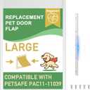 Large Pet Door Replacement Flaps with Metal Bracket and Screws, Dog Door Flap Compatible with Petsafe Freedom Doggie Door Replacement Flaps PAC11-11039 10 1/8" X 16 7/8"(Frosted Transparent)