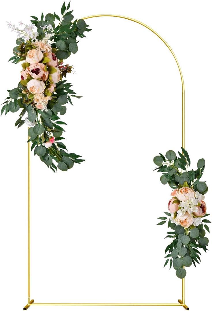 Wedding Arch Backdrop Stand 7.2FT Gold Wedding Balloon Arched Backdrop Stand Square Arch Frame for Birthday Party Bridal Baby Shower Ceremony Decoration