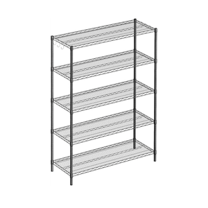 5-Shelf Adjustable Metal Shelf Wire Shelving Unit Heavy Duty Storage Rack Display Shelf for Office,Kitchen,Bedroom,Bathroom,Laundry,Pantry Basement,Garage(Black,48" L x 18" W x 72" H)