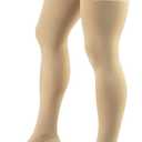 Truform 30-40 mmHg Compression Stockings for Men and Women, Thigh High Length, Dot-Top, Open Toe, Beige, Medium