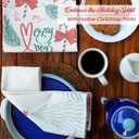 The Fine Living Co. 100% Cotton Merry Christmas Kitchen Towels, 18'x28' Set of 2 (Cherry Red & Green)