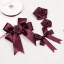 Burgundy Satin Ribbon, Double Faced 1-1/2 Inch X 25 Yards, Premium Satin Ribbon for Gift Wrapping, Crafts, Hair Bow Making, Sewing, Flower Bouquet, Wedding Party Decor