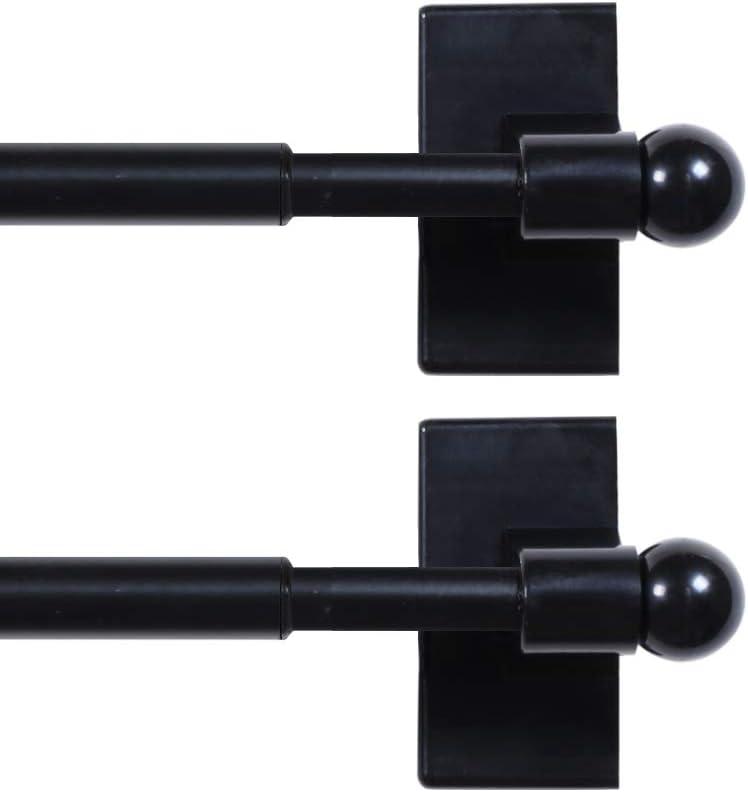 H.VERSAILTEX 2 PACK Magnetic Curtain Rods for Metal Doors Top and Bottom Multi-Use Adjustable Appliances for Iron and Steel Place, Petite Ball Ends, 16 to 28 Inch, 1/2 Inch Diameter, Black H.VERSAILTEX 2 PACK Magnetic Curtain Rods for Metal Doors Top and Bottom Multi-Use Adjustable Appliances for Iron and Steel Place, Petite Ball Ends, 16 to 28 Inch, 1/2 Inch Diameter, Black