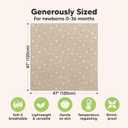 4-Pack Muslin Swaddle Blankets for Boys, Girls - Organic Baby Swaddles for Newborns, Soft & Breathable Receiving Baby Blankets for Girl, Boy, Neutral, Newborn Essentials Gift (Wild Bloom)
