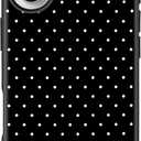 Cute Polka Dot Phone Case for iPhone 17, Girly Aesthetic Design Matte Finish Soft Touch TPU Anti Fingerprint Shockproof Cover for Girls Women, Black