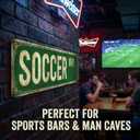 Soccer Gifts Soccer Stuff for Boys 8-12 Sports Poster Wall Decor for Boys Room Vintage Metal Tin Signs Teen Boys Birthday Christmas Wall Art for Bedroom Man Cave