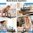 Screen Magnifier for Phone, 10inch HD Mobile Phone Magnifier Screen Enlarger for Movies Videos Games, Clear, Lightweight Foldable Mobile Holder Compatible with All Smartphones (Black)