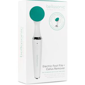 Bellasonic Electric Foot File + Callus Remover with Unique Oscillating Head  File & Smooth Dry, Hardened & Cracked Skin on Heels & Toes  Salon Quality Pedicure at Home w/Portable, Rechargeable Set