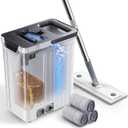 Mop and Bucket Set | Auto-Spray Cleaning | Dirty Water Separation Keep Water Fresh | Flat Mop & Bucket with Wringer | 3x Washable Pads | High-efficiency Cleaning for All Floors Tile Wall Window