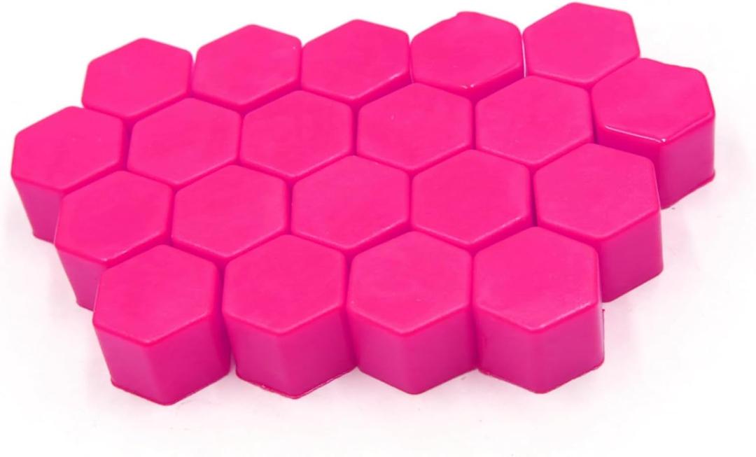 20Pcs 21 x 20mm Pink Luminous Car Wheel Tyre Hub Screw Bolt Nut Cap Covers Universal for Vehicle Auto Replacement Parts