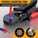 Ferrule Crimping Tool Kit,Wire Ferrule Kit Crimper Connectors，4 corners Self-adjustable AWG23-7 gauge 1800PCS Ferrules Electrical Terminal，Crimpers Tools Pin Terminals Ratchet Pliers for Audio,Car,DIY