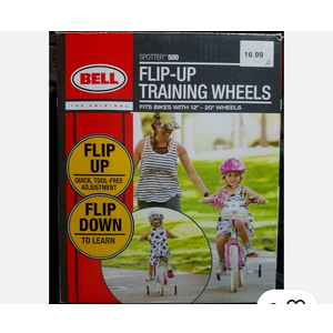 Training Wheels Bell Spotter 500 Flip-UP For Bikes 12" - 20" Wheel Flip Down NIB