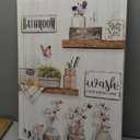 Asunygirl Rustic Cotton Flower Bathroom Boho Wall Art Modern Farmhouse Bathroom Pictures for Wall Framed Home Decor 16x24 inch