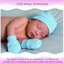 8 Sets Newborn Baby Hats & Mittens Soft Cotton Infant Knot Beanies Caps Gloves Hospital New Born Boy Girl 0-3 Months