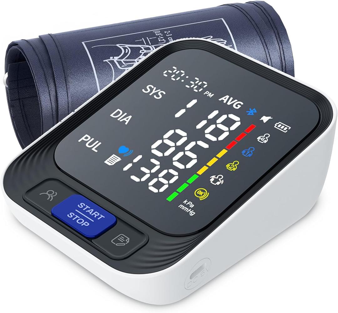 Blood Pressure Monitor - Automatic Blood Pressure Machine for Home Use - Large Color Screen and Large Adjustable Cuff for Reliable Readings