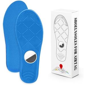 Insoles for Airtag Hidden Holder, Airtag Case for Tracking Devise Steps and Shoes for Kids, Comfortable Securely Mounted Insert for Shoes (175-190mm) Blue