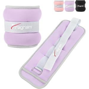 Fragraim Ankle Weights for Women Men Kids 1/2/3/4/6/8/10 LBS 1 Pair Leg Arm Wrist Weights with Adjustable Strap for Running, Walking, Pilates, Gymnastics, Aerobics, Physical Therapy (Purple)