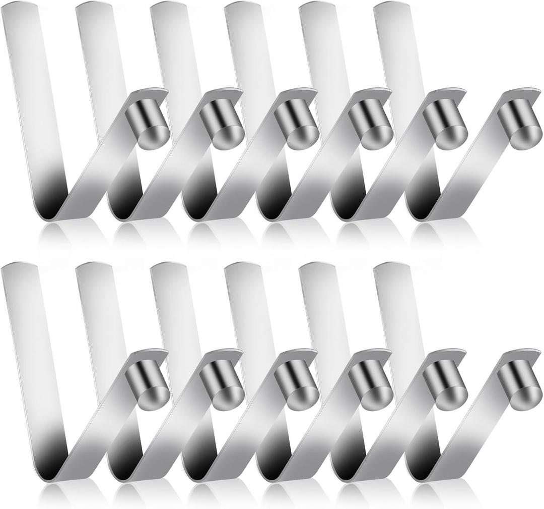 Sliverdew 12-Pack Tent Pole Clips, 8mm Stainless Steel, Spring Snap, Kayak Paddle, Camping Tent, Sunshade, Universal