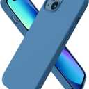 ORNARTO Compatible with iPhone 13 Case 6.1, Slim Liquid Silicone 3 Layers Full Covered Soft Gel Rubber Phone Case Protective Cover 6.1 Inch-Blue