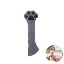Sheldamy Silicone Pet Food Spoon, Cat Food Can Opener Paw, Wet or Dry Food Short Spoon for Cat Dog With Mini Spatula (Gray)