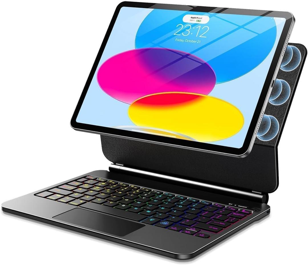 Keyboard Case for iPad (A16) 11th Generation 11 inch 2025&10th Gen 10.9 inch 2022 Backlit Magic-Style Keyboard with Multi-Touch Trackpad  Floating Cantilever Stand  Magnetic Case for iPad (Black)