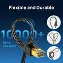 Cat 8 Ethernet Cable 25 ft, Nylon Braided High Speed Heavy Duty Cat8 Network LAN Patch Cord, 40Gbps 2000Mhz SFTP RJ45 Flat Internet Cable Shielded in Wall, Indoor&Outdoor for Modem/Router/Gaming/PC