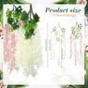54 Pack Greenery Backdrop with Flowers Include 18 Pcs 16" x 24" Grass Wall Panels Artificial Hedge Boxwood Panels 36 Pcs 3.6 Feet Wisteria Hanging Flowers Garland for Wedding Summer(Light Pink)