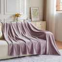 NEWCOSPLAY Super Soft Throw Blanket Light Purple Premium Silky Flannel Fleece Leaves Pattern Lightweight Bed Blanket All Season Use (Light Purple, Throw(50"x60"))