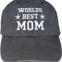 Worlds Best Mom hat for Women Baseball Cap Birthday for mom Mama Wife from Daughter Son Black