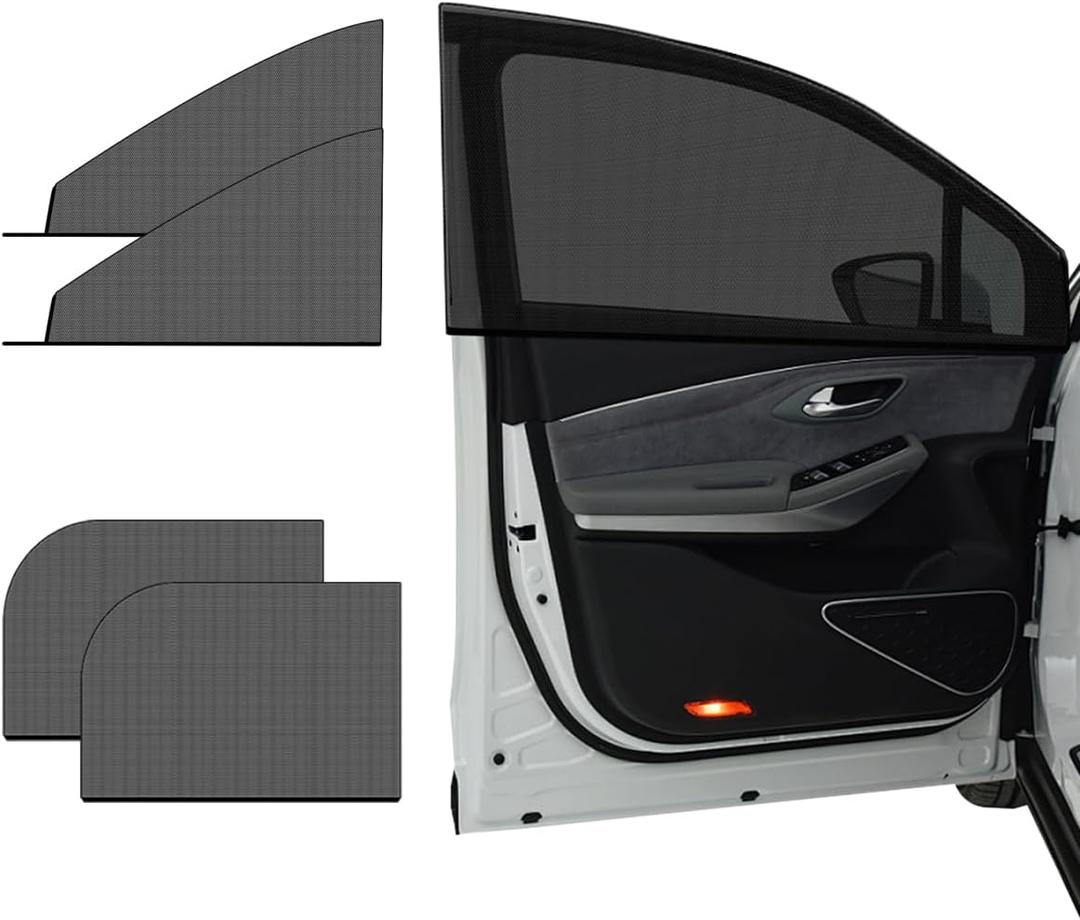 4 PCS Car Window Shade, 2 Vehicle Front Side Window Screens and 2 Rear Side Window Screens, UV Protection Car Window Covers Fits for Large SUVs, Universal Car Accessories (SUV)