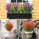 12 Bundles Artificial Flowers for Outdoor, Faux Silk Morning Glory Spring Summer Flowers for Outside Garden Planter Front Porch Yard Patio Window Box & Indoor Table Vase Home DecorPurple