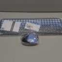 HotFox Wireless Keyboard and Mouse Combo, Full-Size Retro Typewriter Keyboard with Round Keycaps, Ergonomic Design for Windows PC, Home and Office Use -Blue