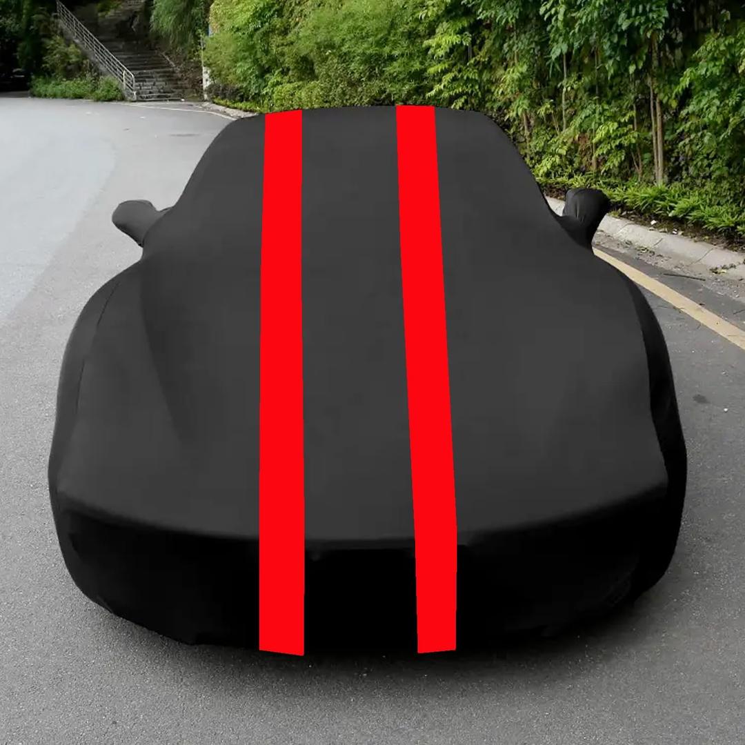 Indoor Car Cover Custom Fit for for Porsche 718 Boxster/Cayman Luxurious Soft Stretch Satin Car Cover Breathable Dust-Proof for Underground Garage, Car Show