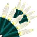 YULETIME Warm White LED Christmas Lights 200 Count 50 ft, Pack of 2 Strands 25 ft 100 Lights UL Certified Commercial Grade String Light Set (Warm White)