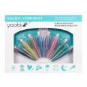 Yoobi | Washable Paint Set | 16 Piece Set Includes 8 Stencils and 8 Glitter Paint Brush Pen Colors | Holiday Glitter Multicolor (16AFRRJWAB)