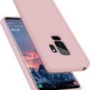 E Segoi Designed for Galaxy S9 Plus Case, Liquid Silicone Gel Rubber Shockproof Case Soft Microfiber Cloth Lining Cushion Compatible with Galaxy S9+ 6.2 inch (Pink Sand)