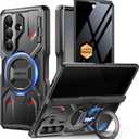 TONGATE 360 Spin Magnetic Stand for Z Fold 7 Case with Privacy Screen Protector, [Compatible with Magsafe] [Anti Spy] [360 Ring Holder]Full-Body Shockproof Case for Samsung Galaxy Z Fold 7, TiBlack