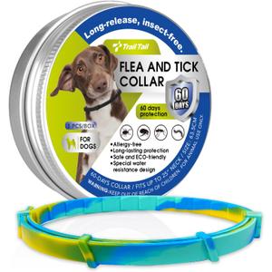 Flea and Tick Collar for Dogs  Natural Essential Oil Formula, 60 Days Repellent Protection, Waterproof & Adjustable Flea Collar for Small, Medium & Large Dogs (Aurora, 1 Pack)